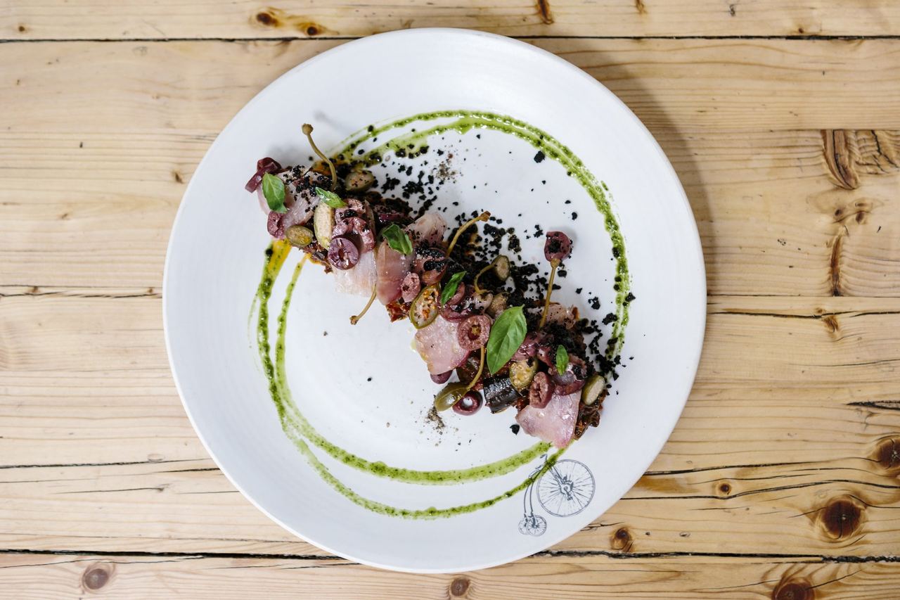 A dish at Triciclo on a white plate